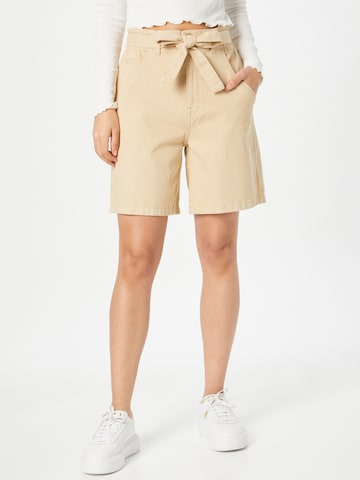 ESPRIT Wide leg Broek in Beige: voorkant