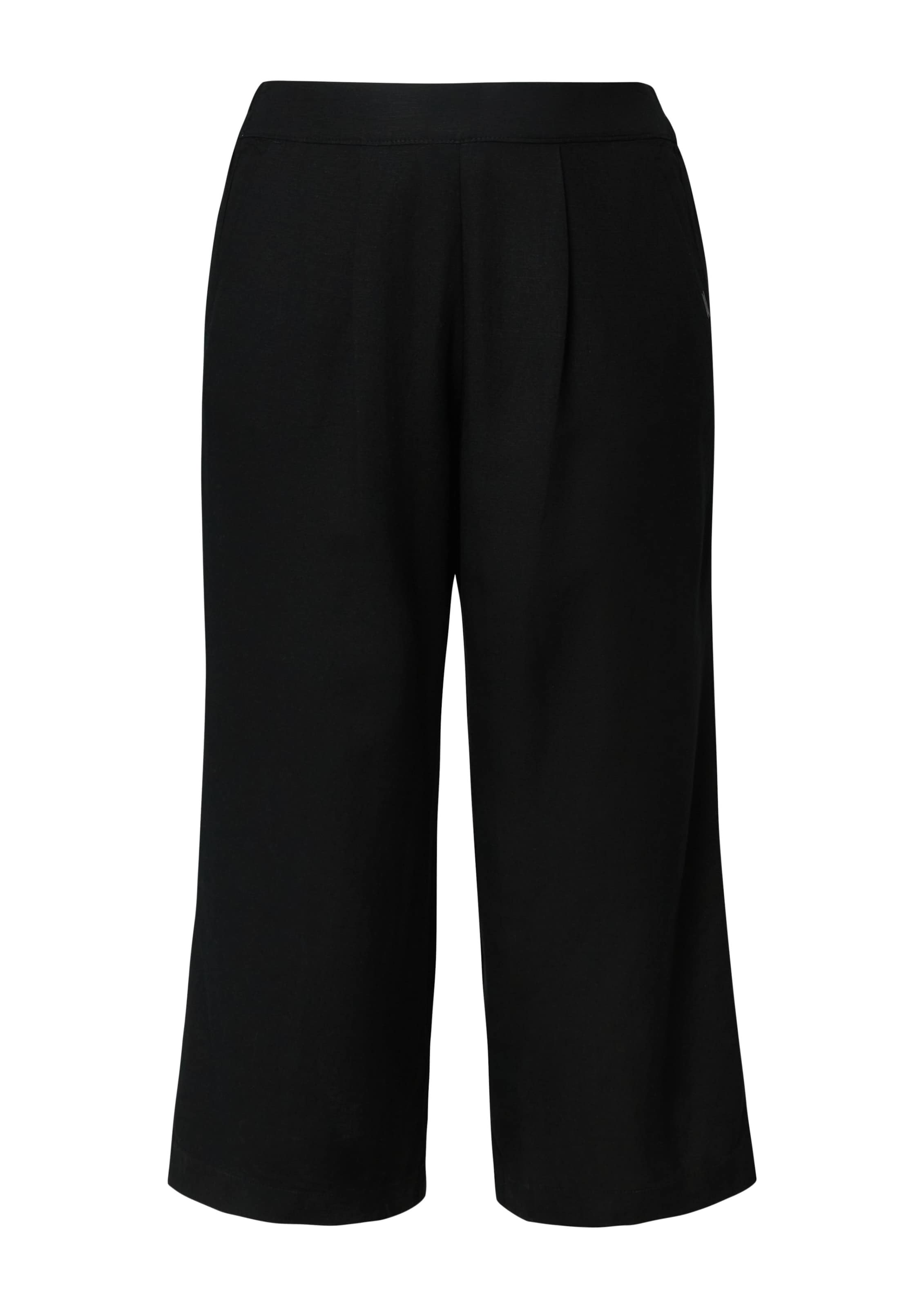 QS Wide Leg Hose in Schwarz: Vorderseite