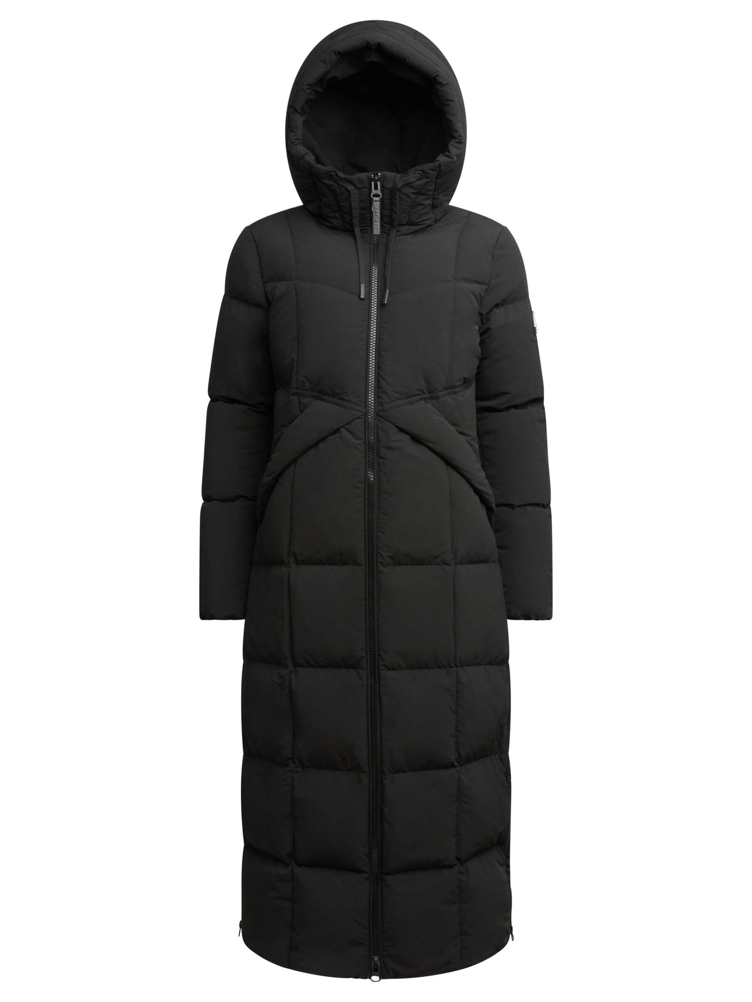 JACK1T Outdoor jacket ' Black Star Extra Long Puffer Matt ' in Black: front