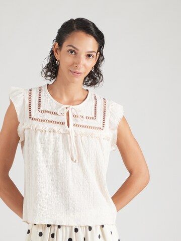 QS Blouse in Beige: voorkant