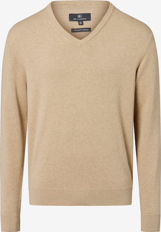 Pull-over Nils Sundström en beige : devant