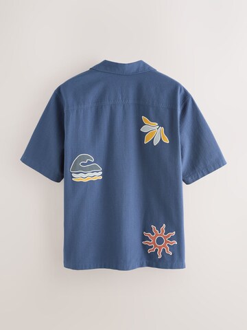 Next Regular fit Button Up Shirt in Blue