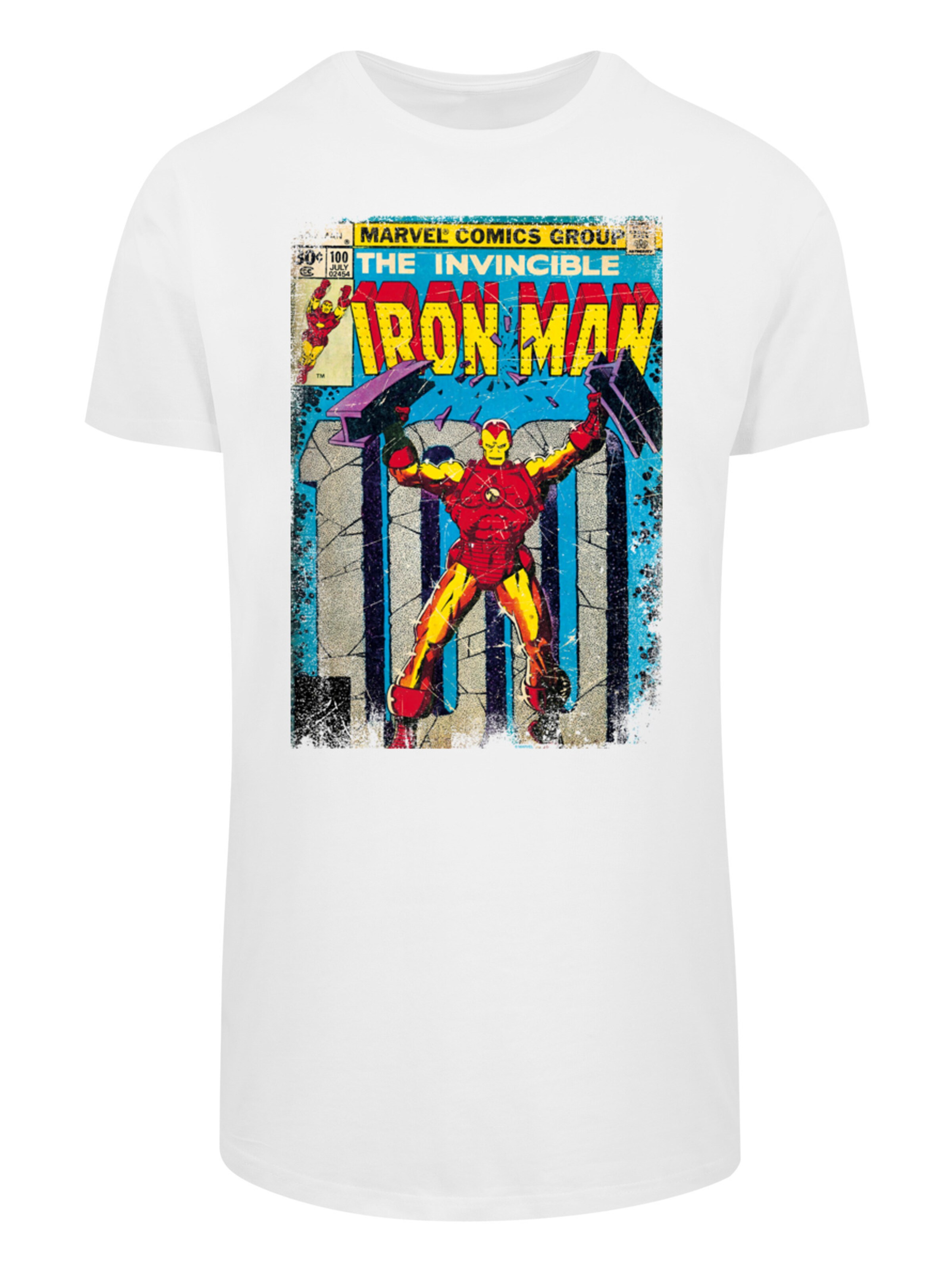 F4NT4STIC T-Shirt 'Marvel Iron Man Cover' in Weiß: Vorderseite