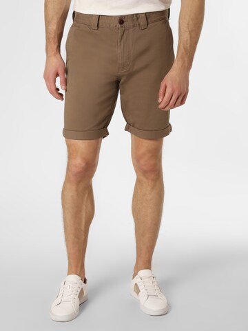 Tommy Jeans Regular Chino Pants 'Scanton' in Brown: front