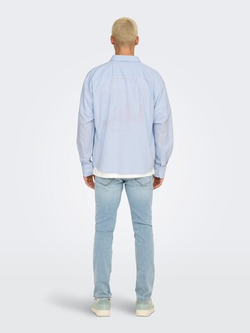 Only & Sons Comfort fit Koszula 'ONSALVARO' w kolorze niebieski