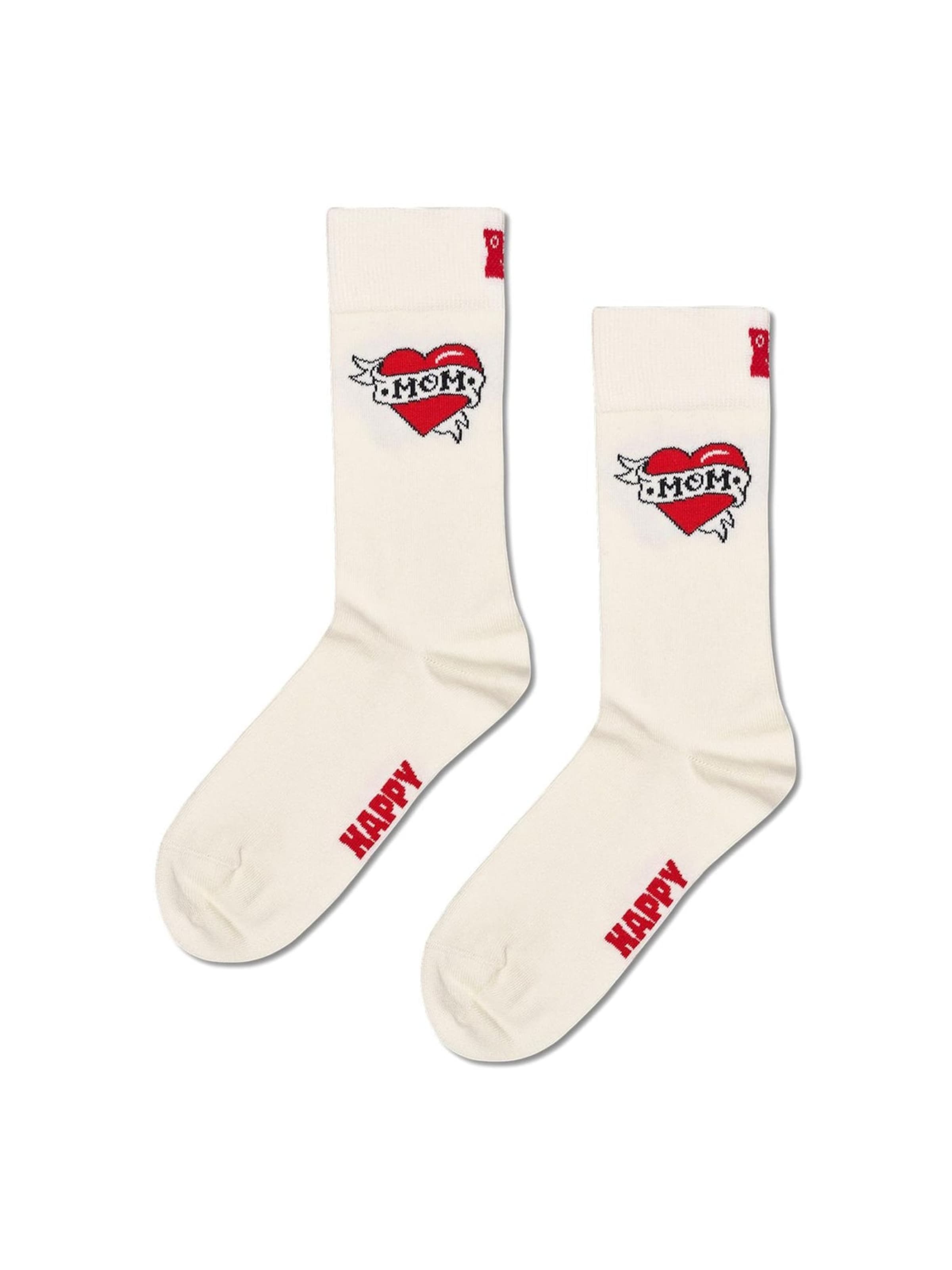 Happy Socks Skarpety 'Mother's Day Sock White' w kolorze biały: przód