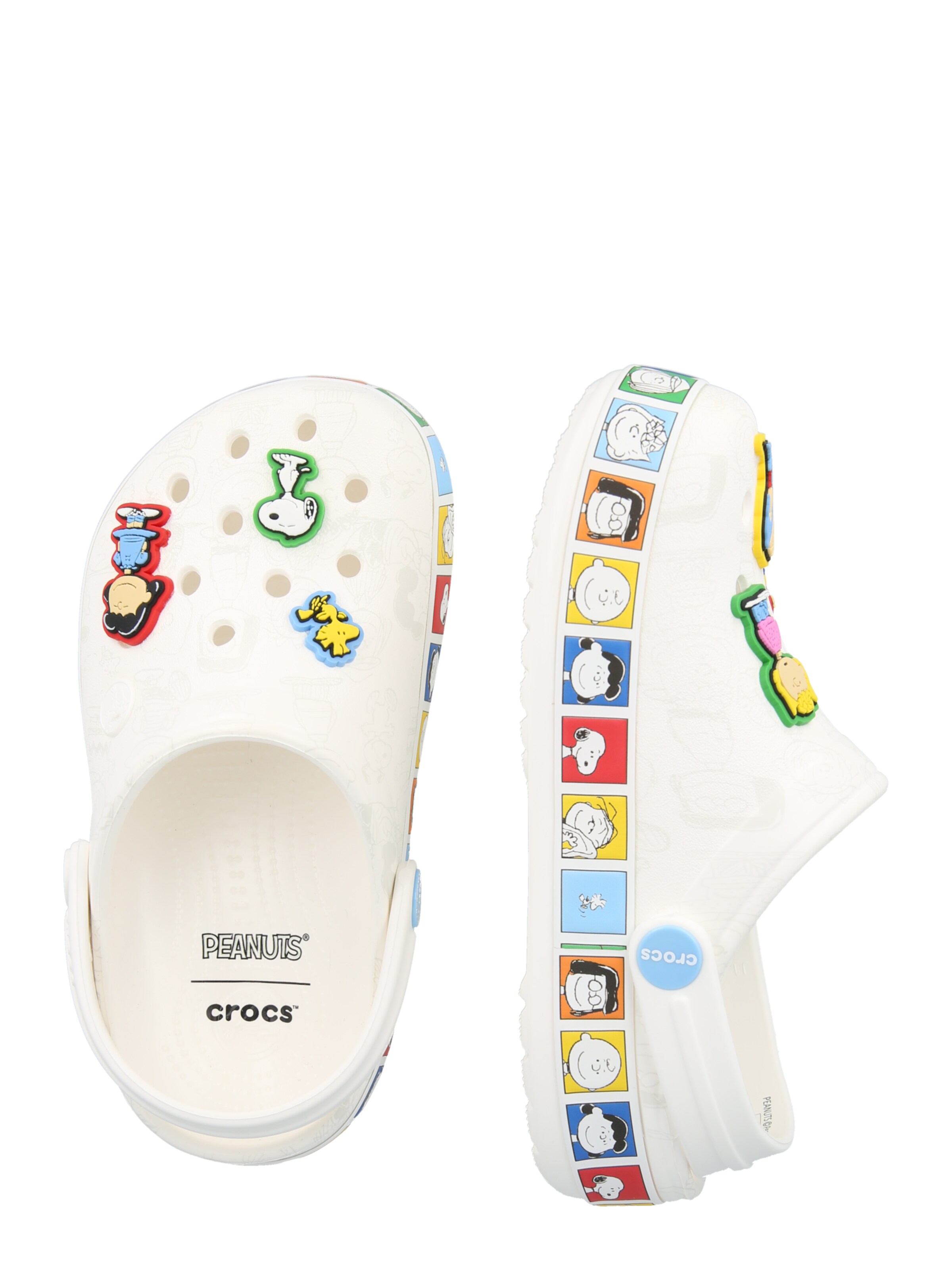 Crocs Sandaalid 'Peanuts Crocband', värv valge