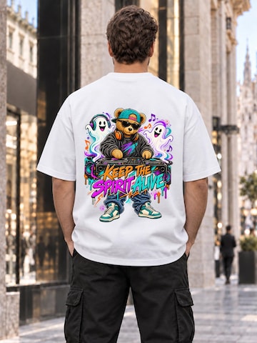 LUNØIR Studio Shirt 'TEDDY Ghost Frequency'‌ in Weiß