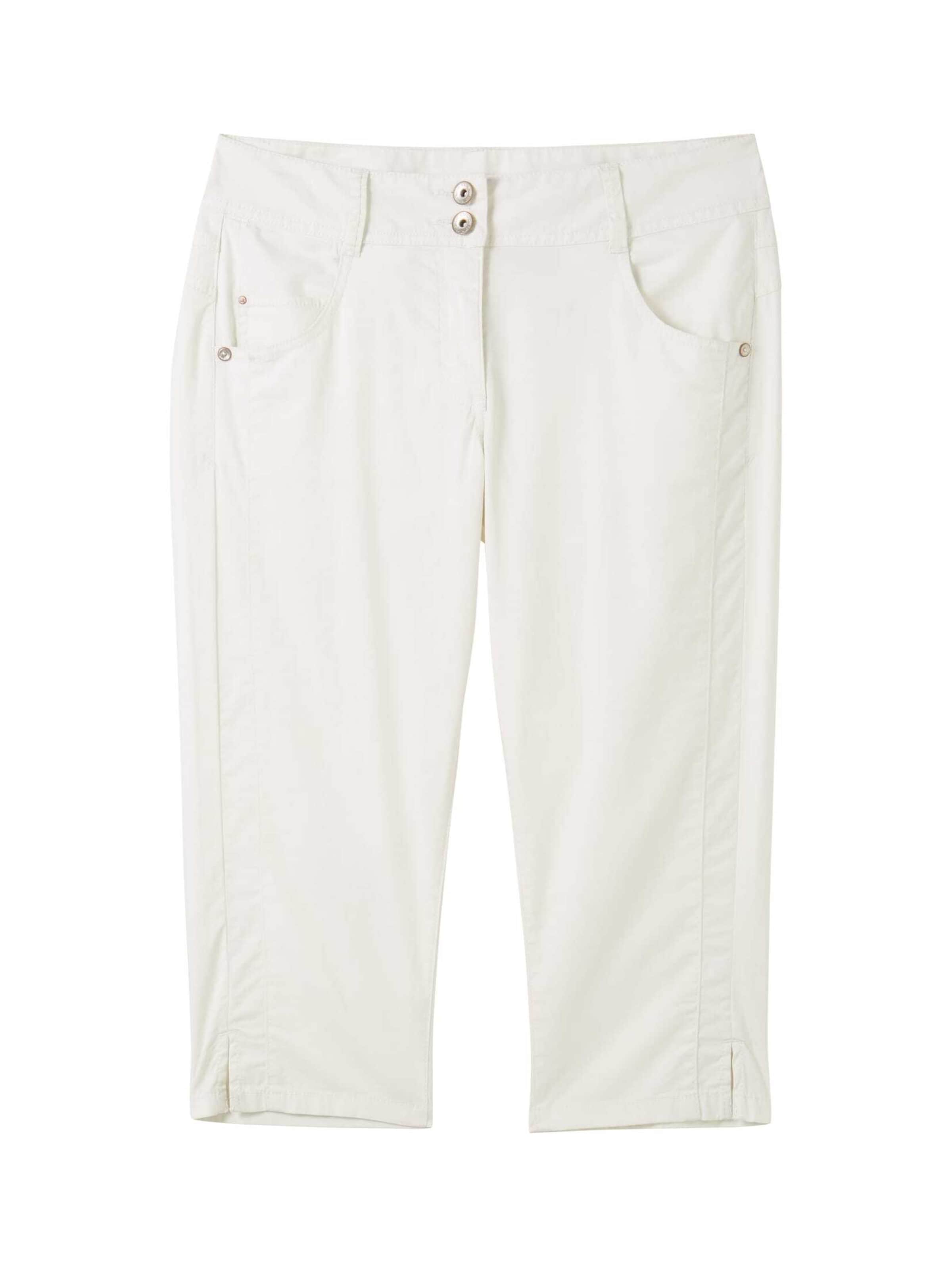 TOM TAILOR Alt kitsenev Püksid, värv valge: eest vaates