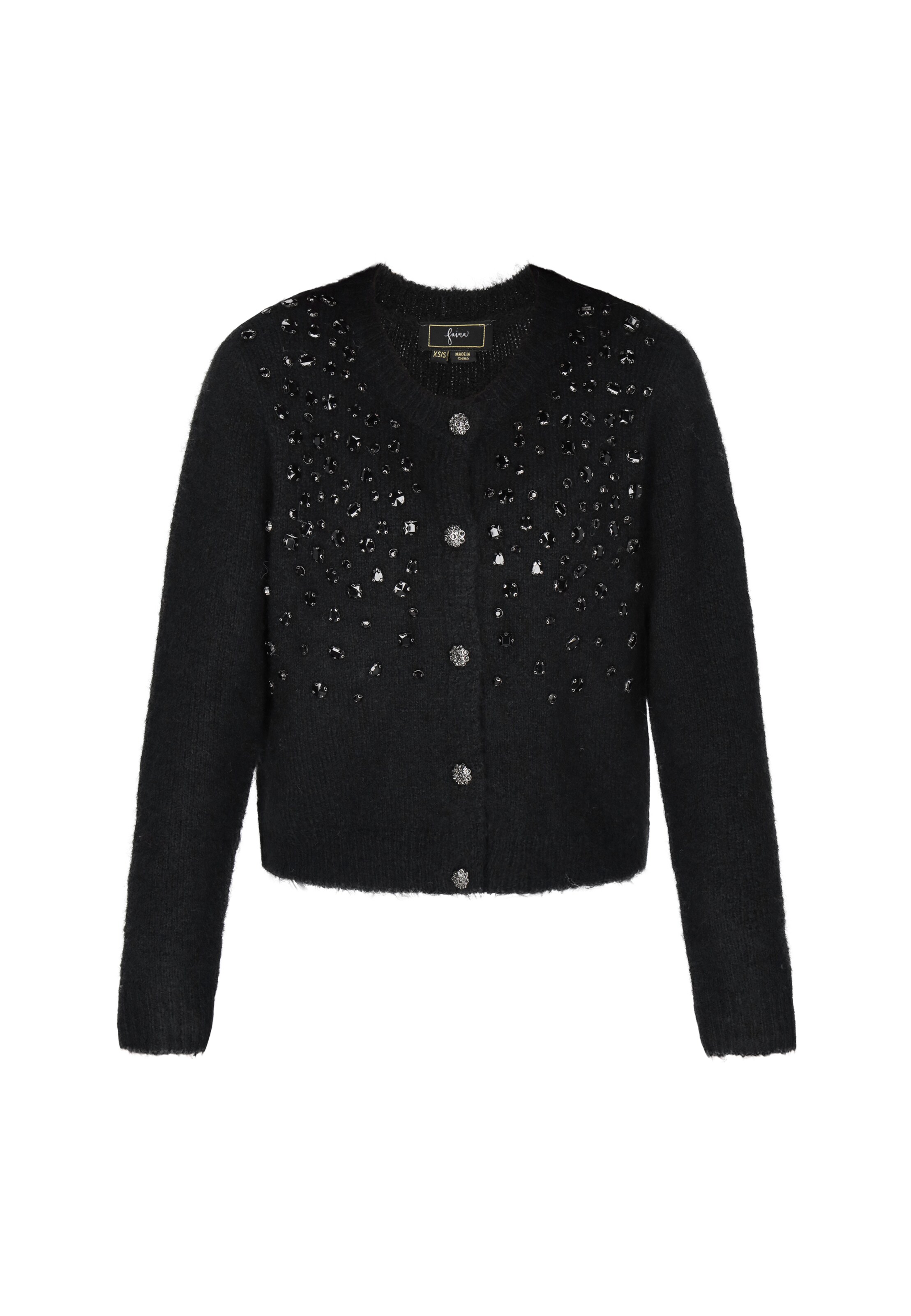 faina - Cárdigan en negro: frente