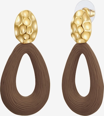 Lulu & Jane - Pendientes en marrón: frente