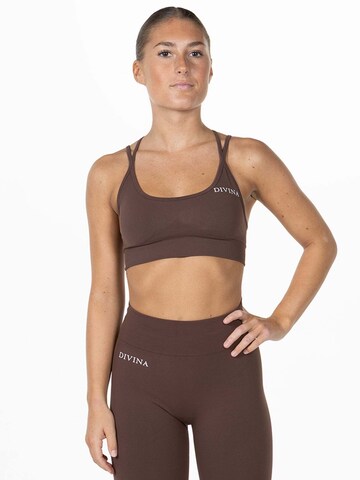 Divina Bustier Sport-BH 'Prime' in Braun: Vorderseite