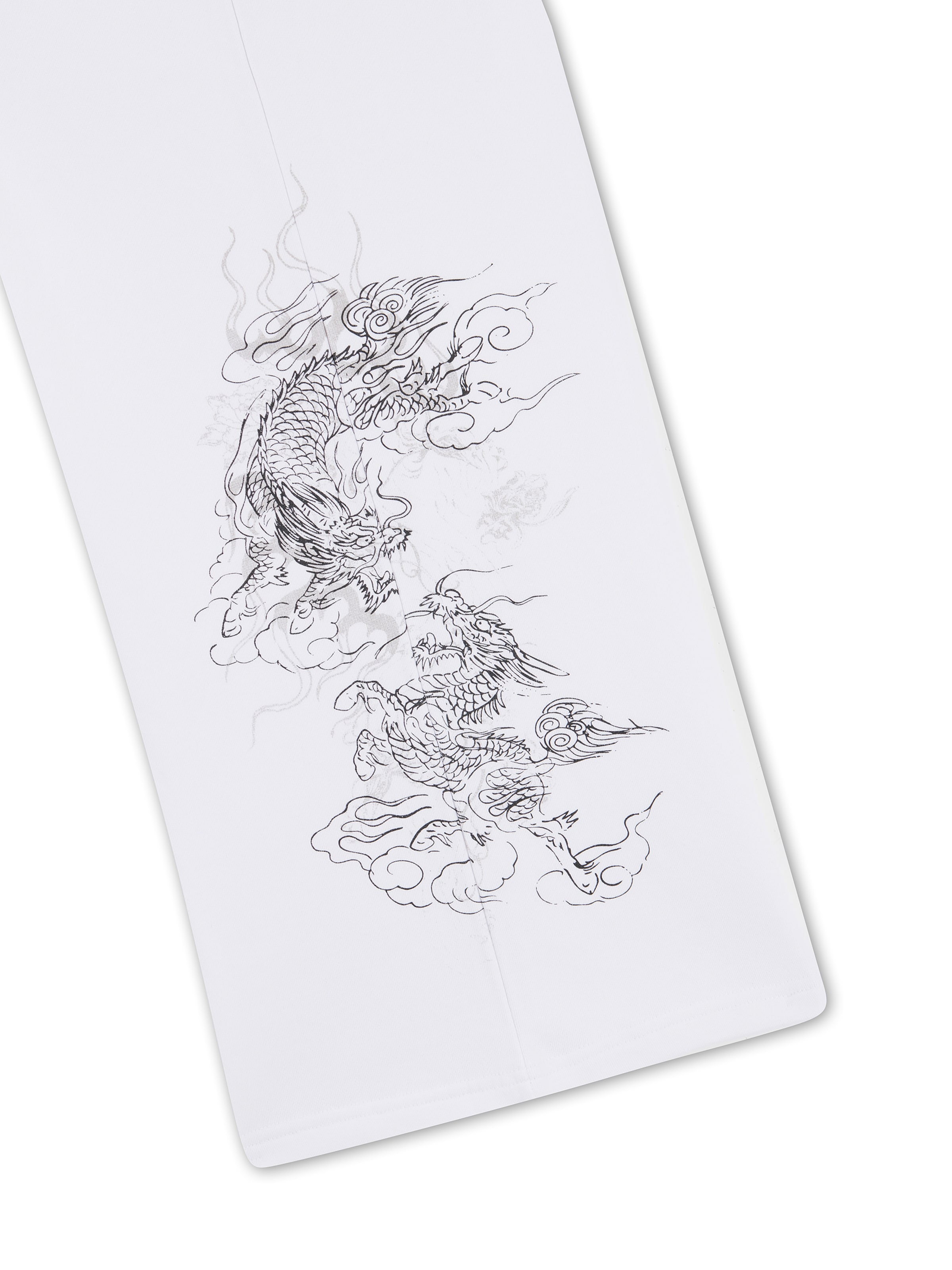 Wide leg Pantaloni 'Gothic Dragon' di Ed Hardy in bianco