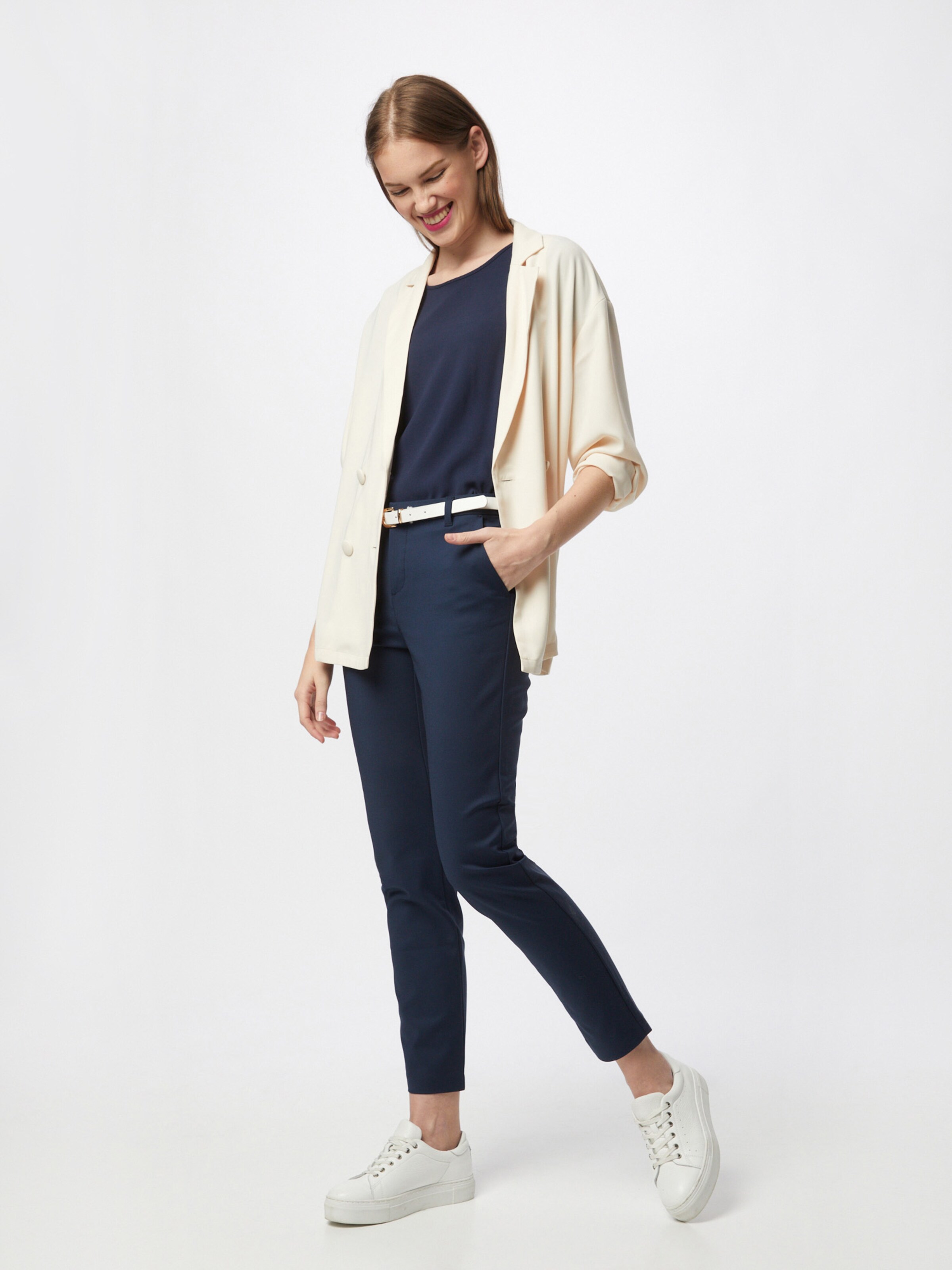 VERO MODA Slim fit Chino Pants Leah in Dark Blue ABOUT YOU