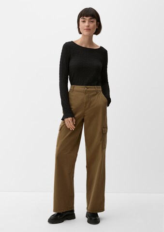 s.Oliver Wide Leg Cargohose in Braun