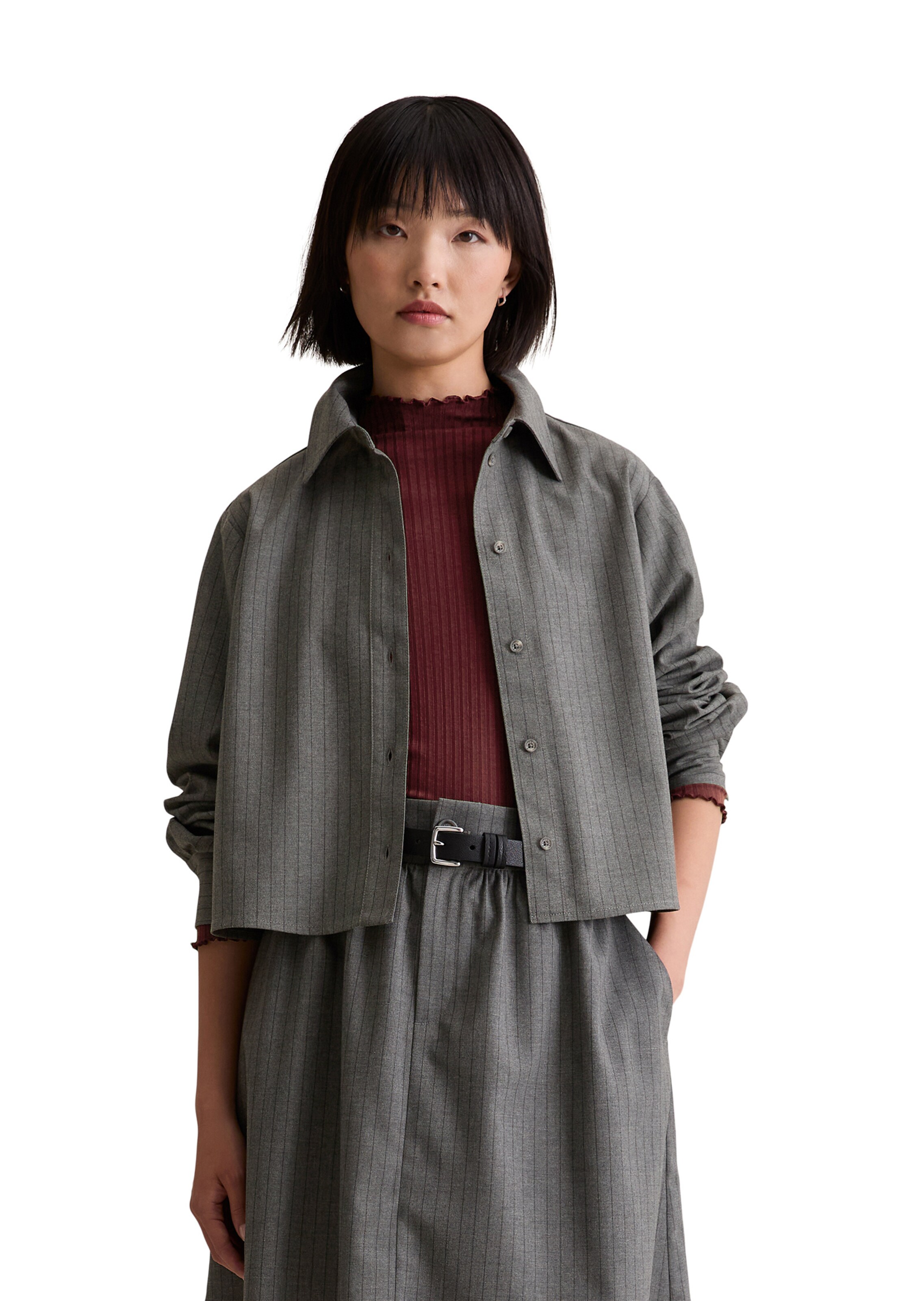 Marc O'Polo DENIM Blouse in Grijs: voorkant