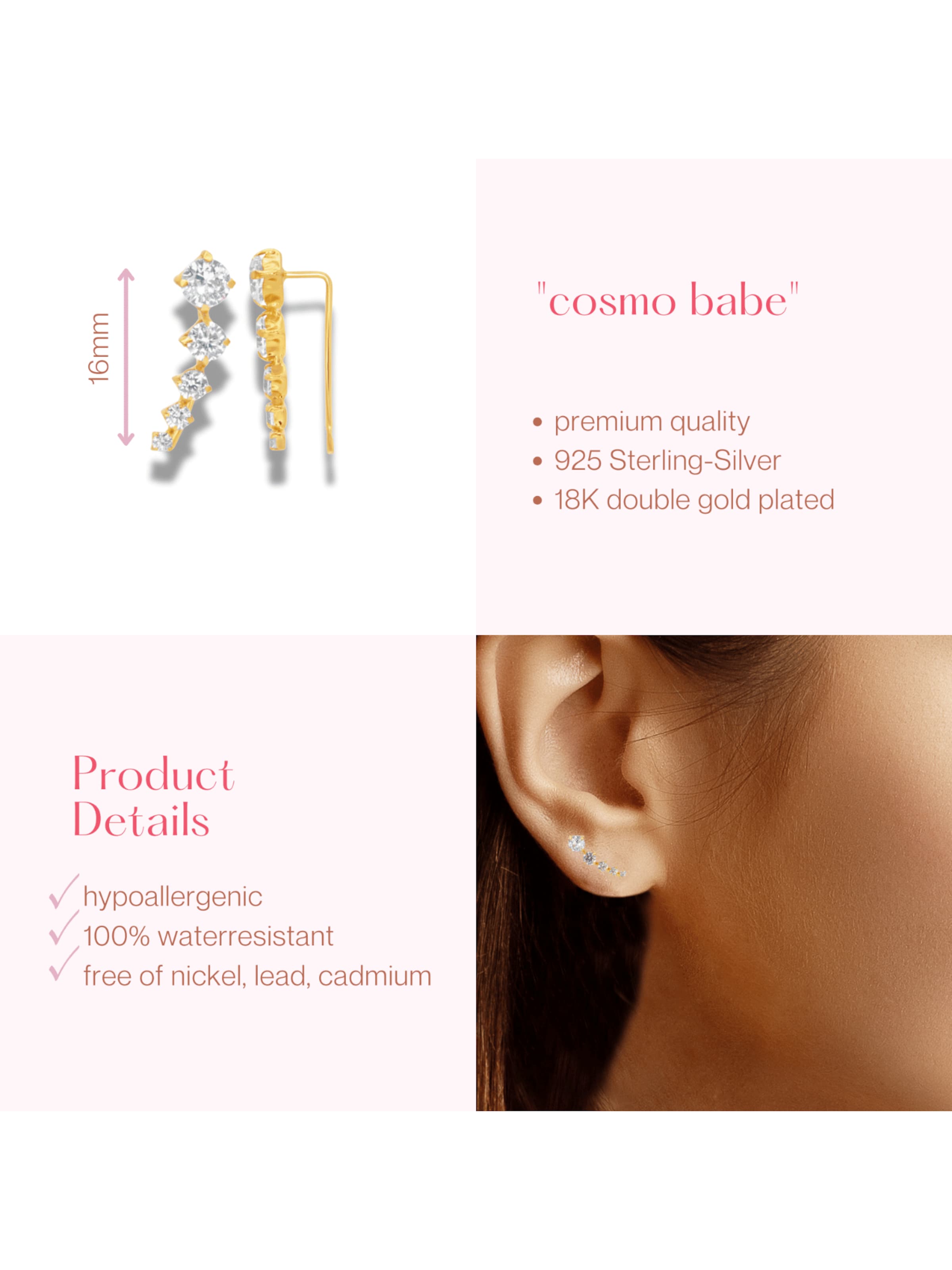 ARS-ARGENTI Ohrringe 'COSMO BABE'‌‌‌‌‌‌‌‌‌ in Gold