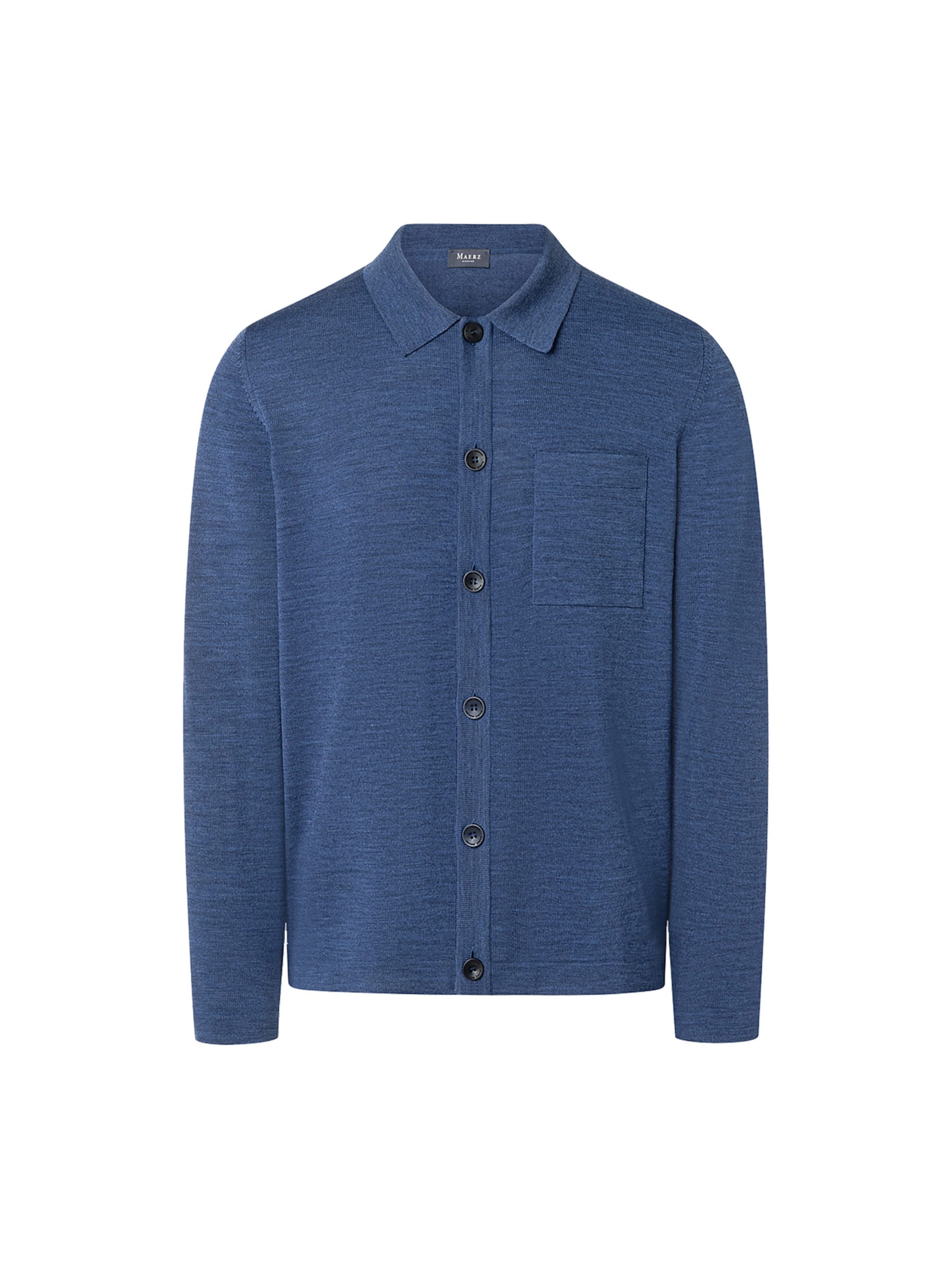 Vestes en maille MAERZ Muenchen en bleu : devant