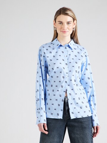Chemisier 'Ikon' Karl Lagerfeld en bleu : devant
