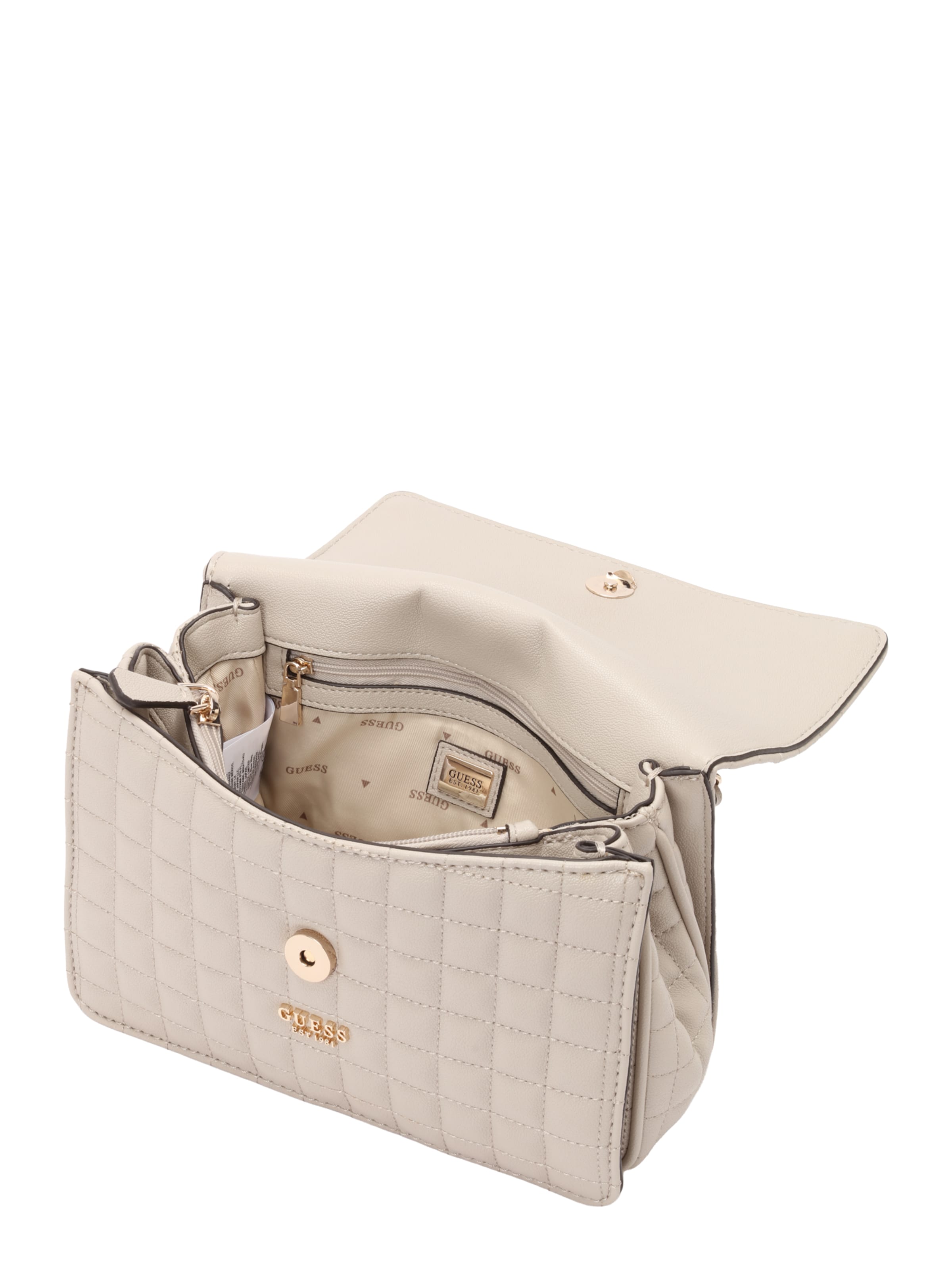 GUESS Axelremsväska 'NADIRA CONVERTIBLE XBODY FLAP' i beige