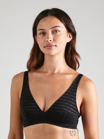 Emporio Armani Triangle Bra in Black: front