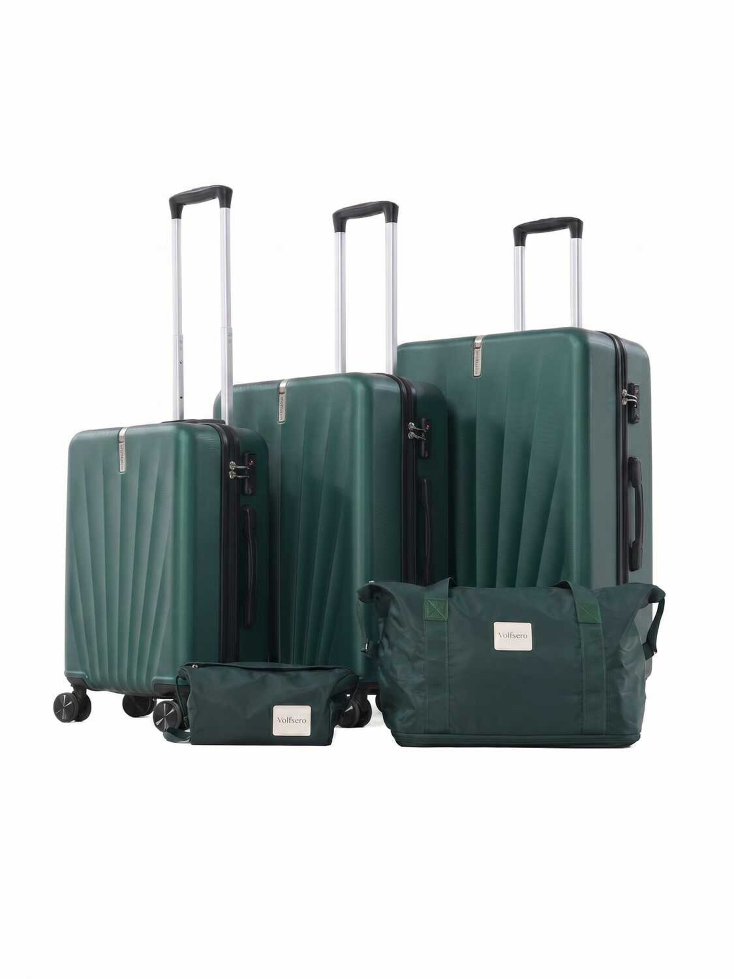 Vallsero Suitcase set 'LG3 — VALLSERO Seashell 5-teiliges Kofferset' in Green