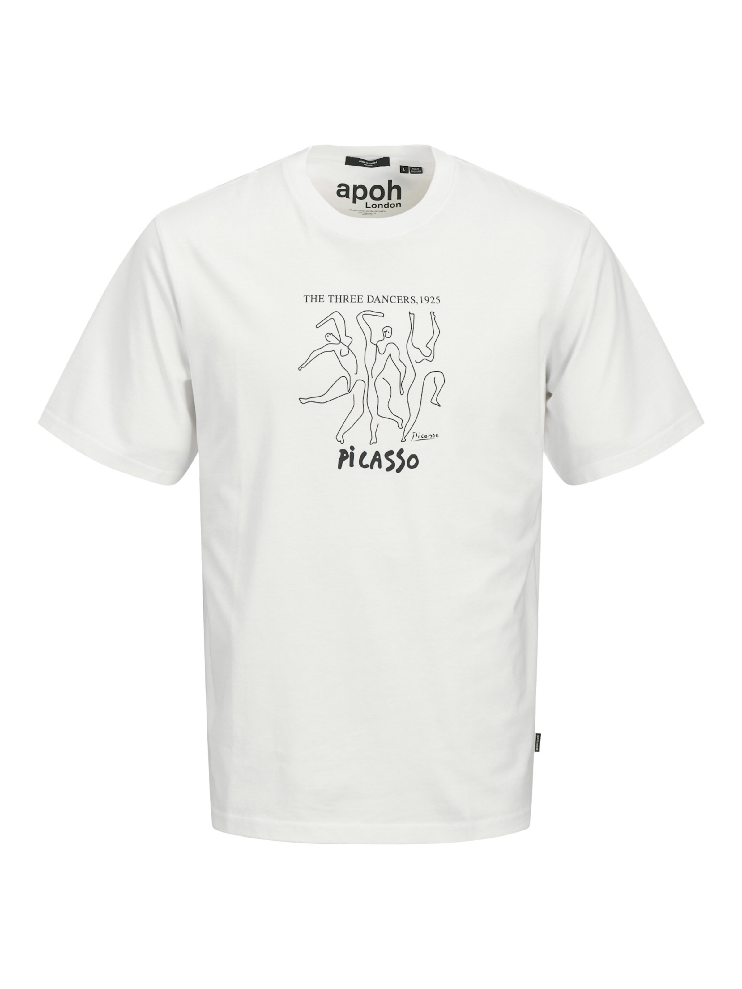 JACK & JONES Shirt 'Picasso' in Wit: voorkant