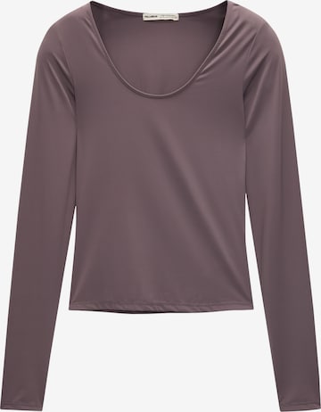 T-shirt Pull&Bear en violet : devant