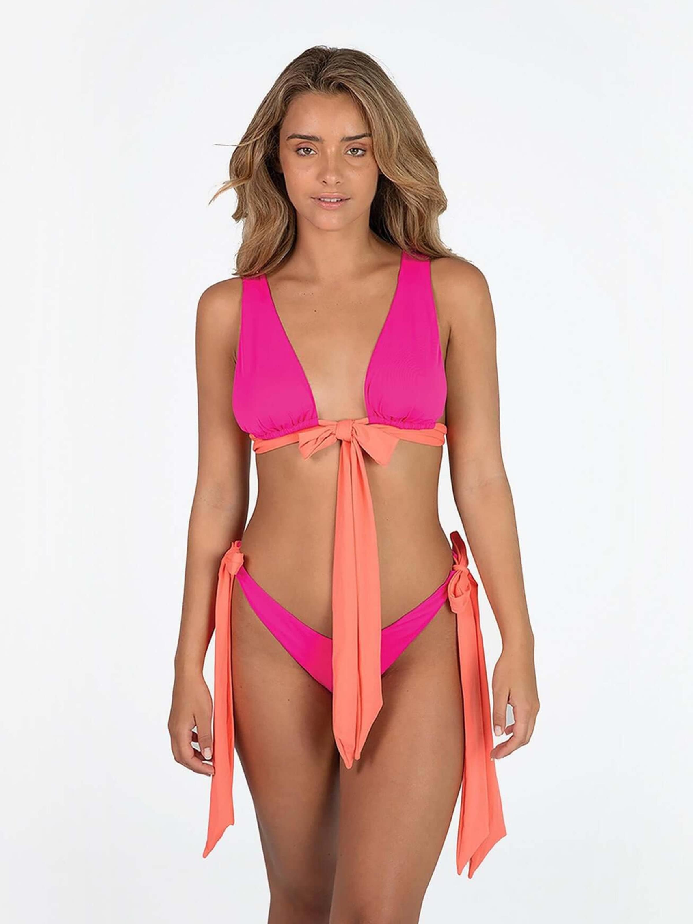 HACOY - Triángulo Bikini 'Dual Color Triangle Bikini' en rosa: frente