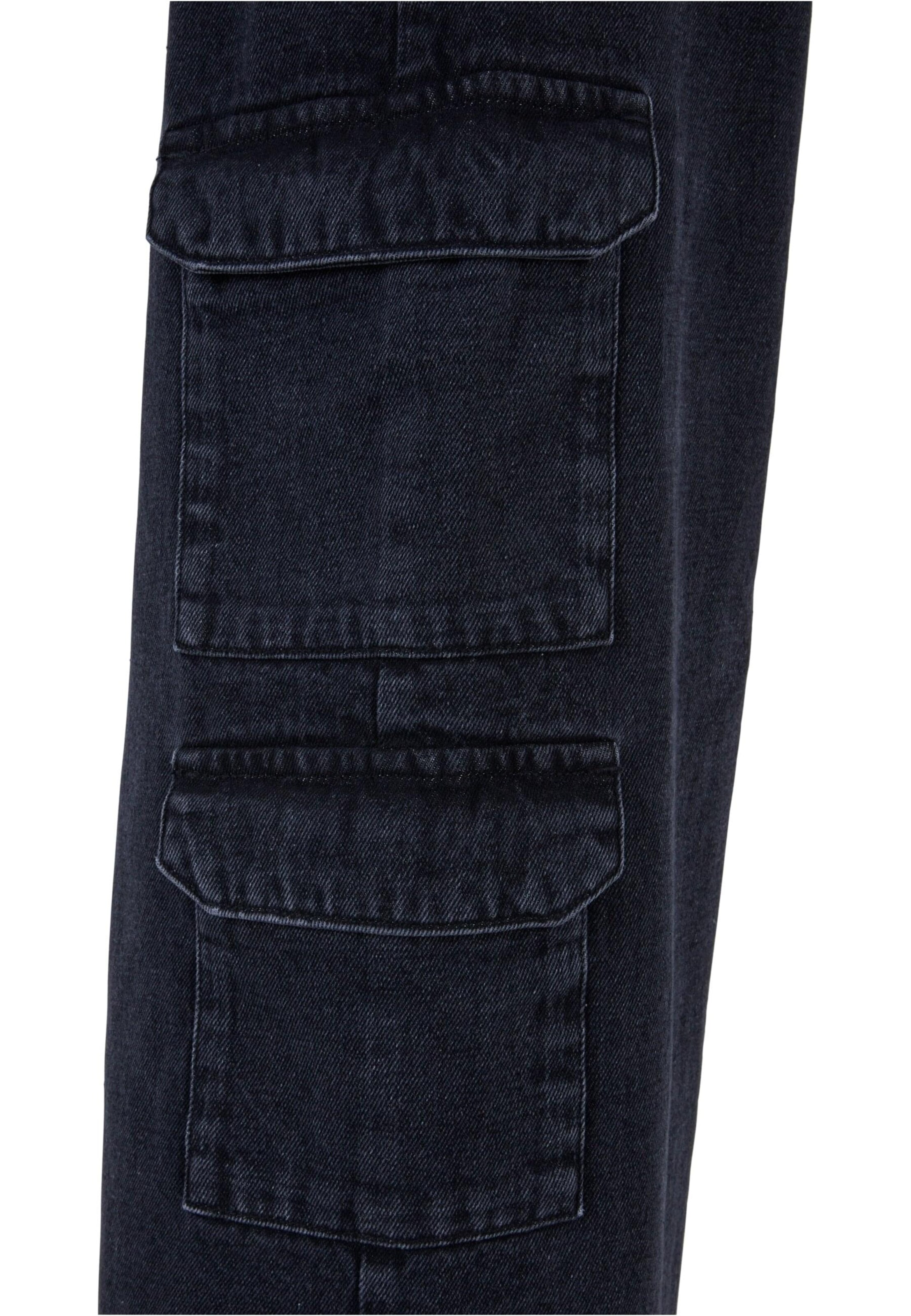 Urban Classics Wide leg Cargo jeans in Black