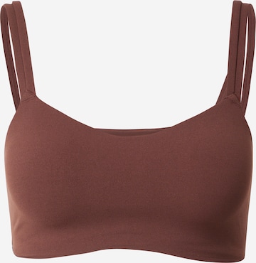 NIKE Bustier Sport bh in Bruin: voorkant