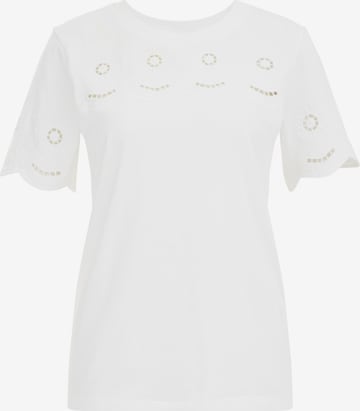 T-shirt WE Fashion en blanc : devant