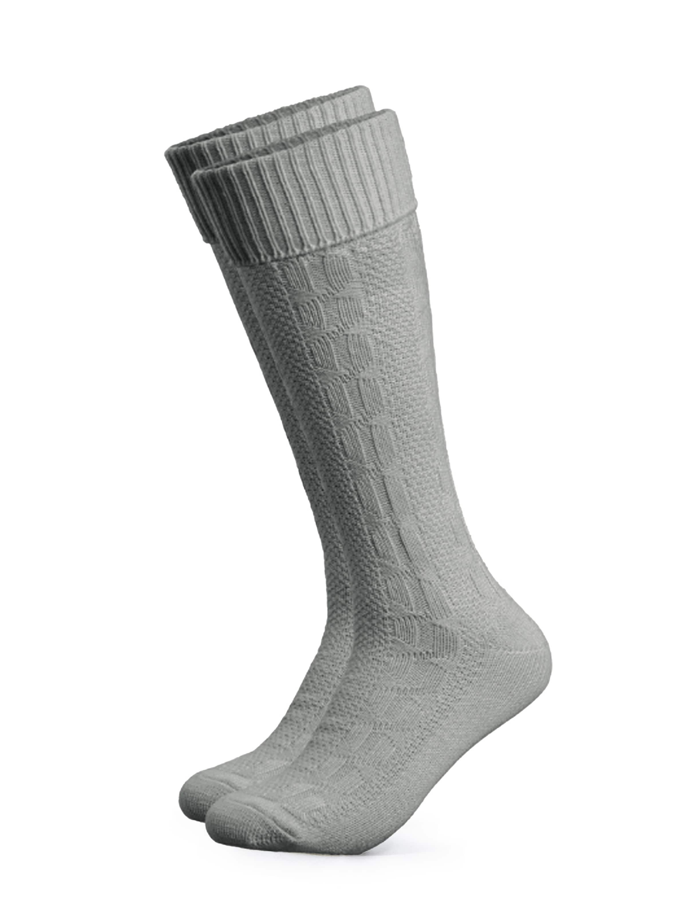 HerzSticht Traditional Socks 'Silberdistel' in Grey: front