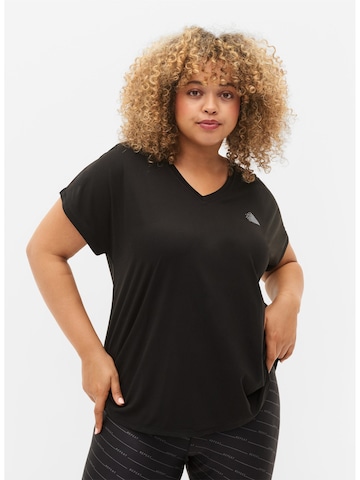 Active by Zizzi Shirt 'ABASIC' in Black: front