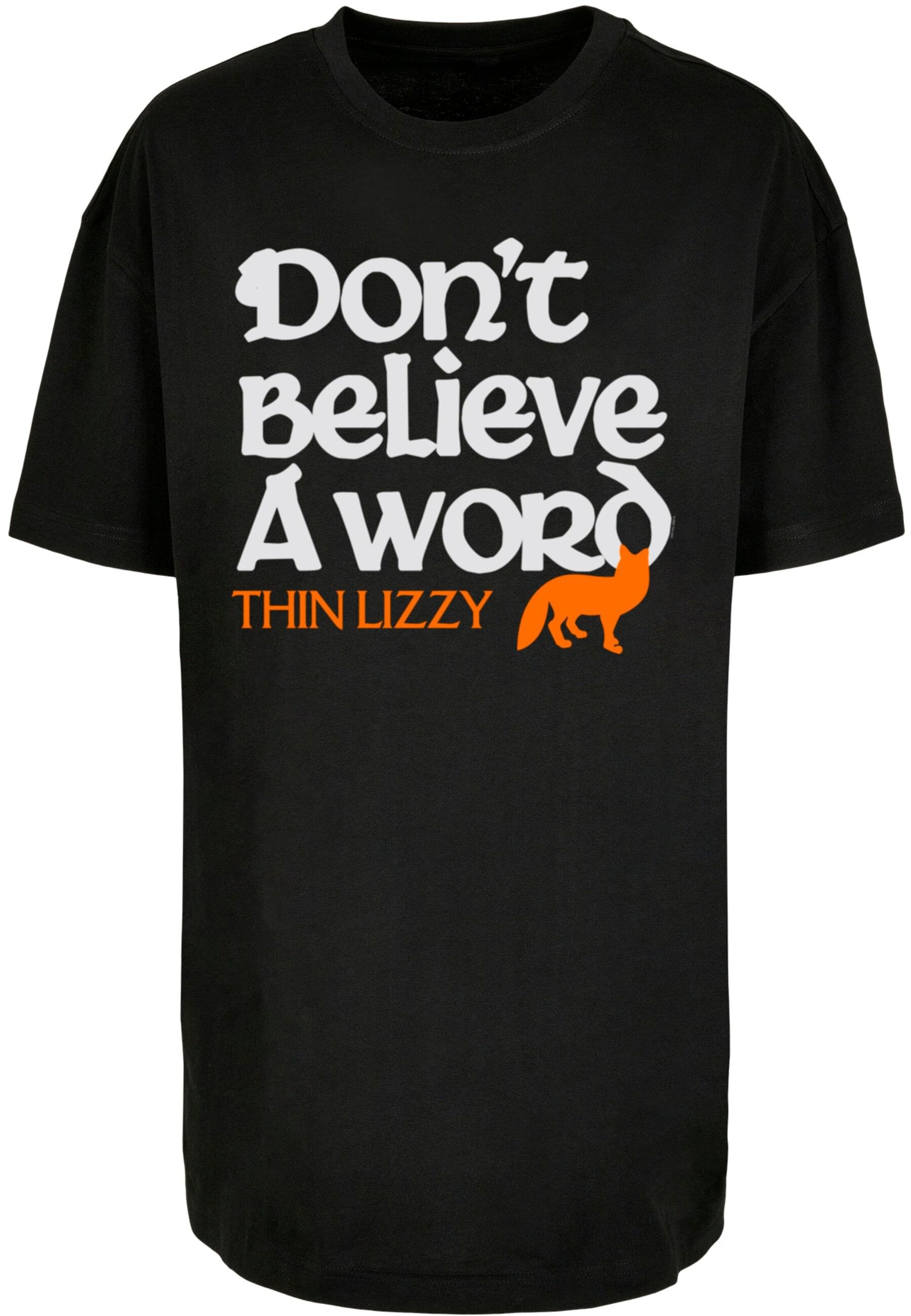 Merchcode Shirt 'Thin Lizzy - Dont Believe A Word Fox' in Black: front