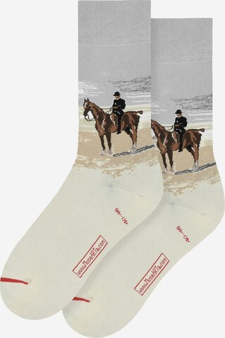 MuseARTa Socks ' Max Liebermann - Zwei Reiter Am Strand ' in Mixed colors: front