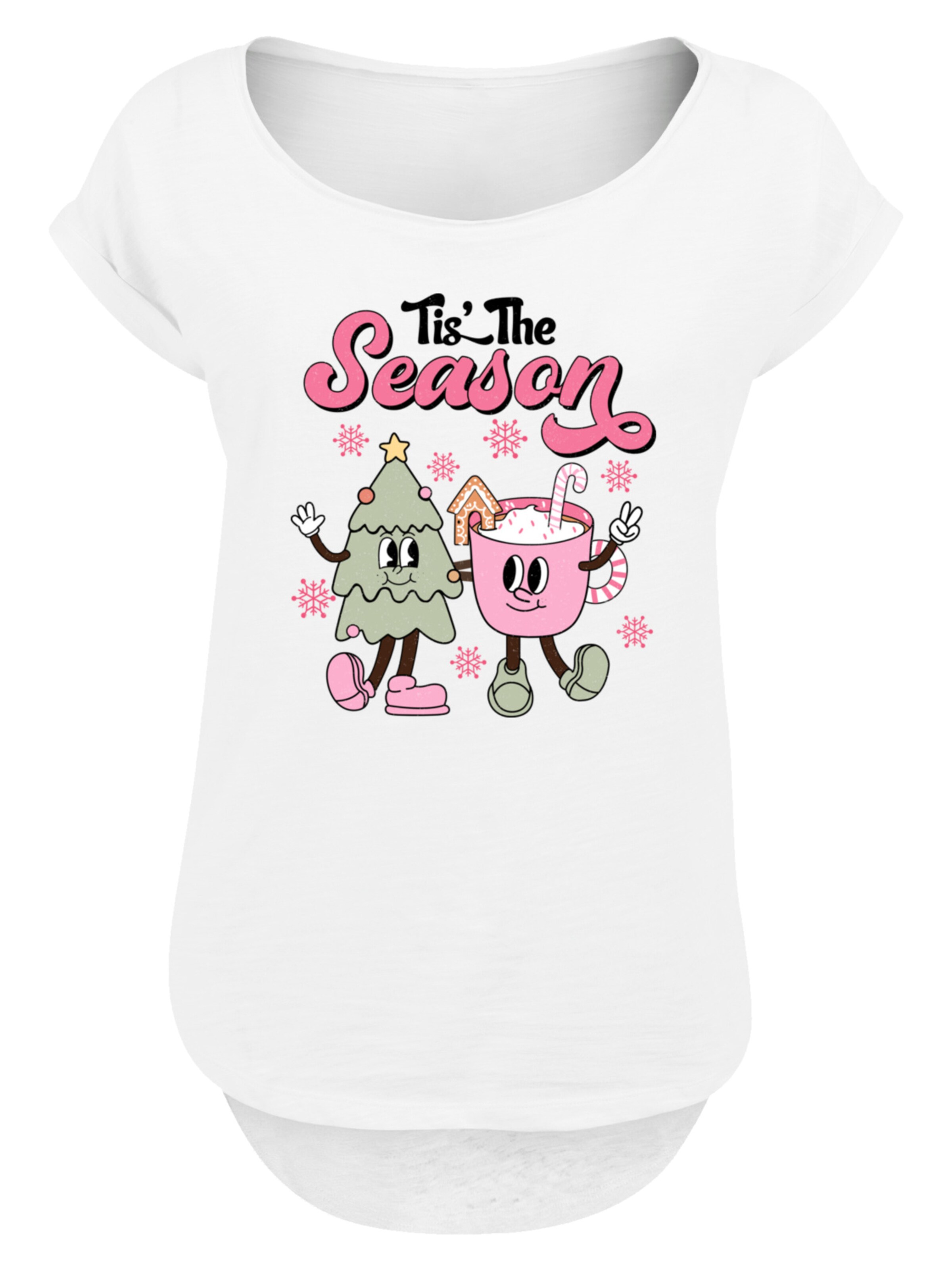 F4NT4STIC T-shirt 'Tis The Season Christmas Tree Cocoa' en mélange de couleurs / blanc, Vue avec produit