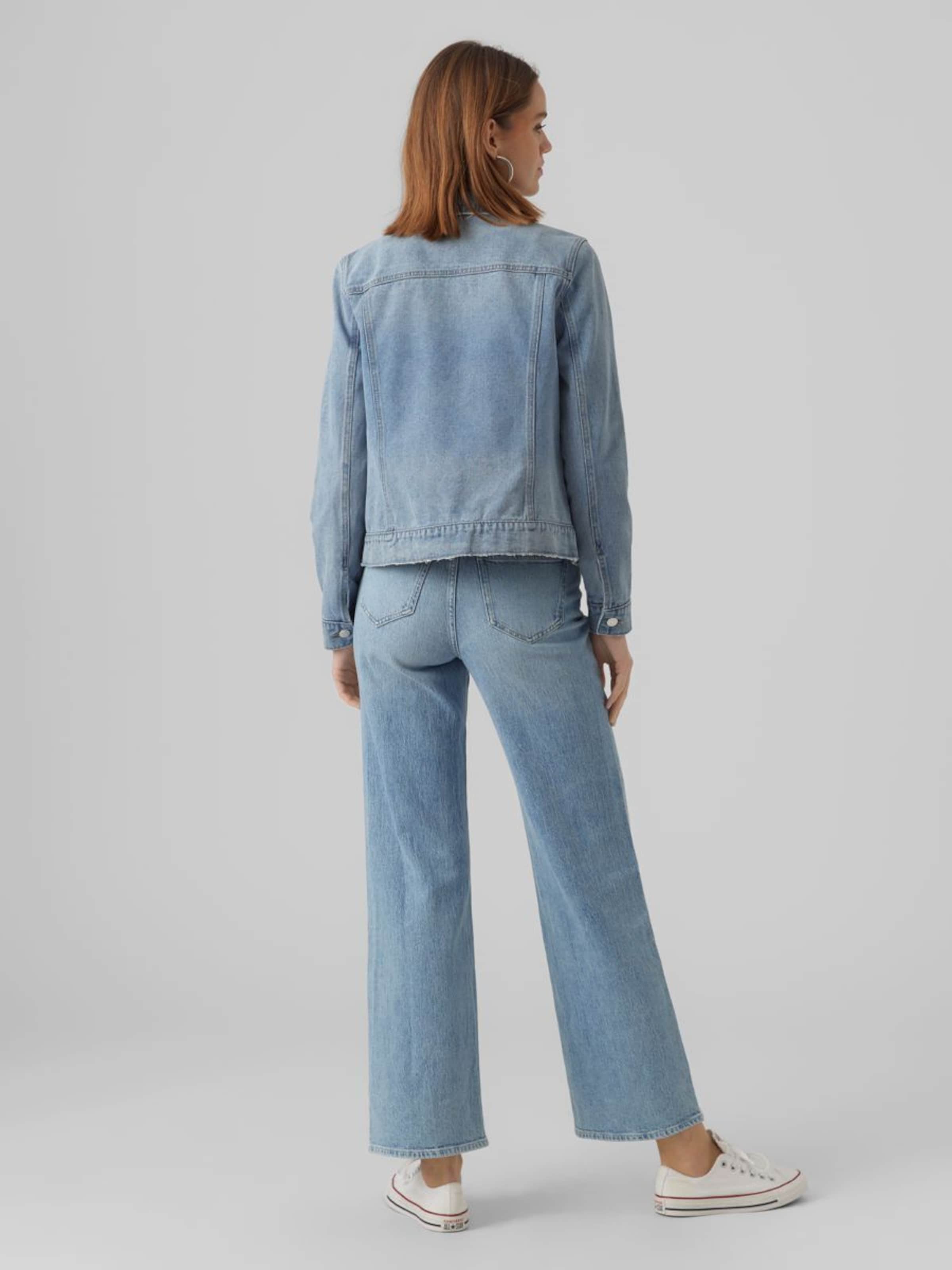 Vero Moda Cropped Jean Jacket In Light Blue In Light Blue Denim | ModeSens