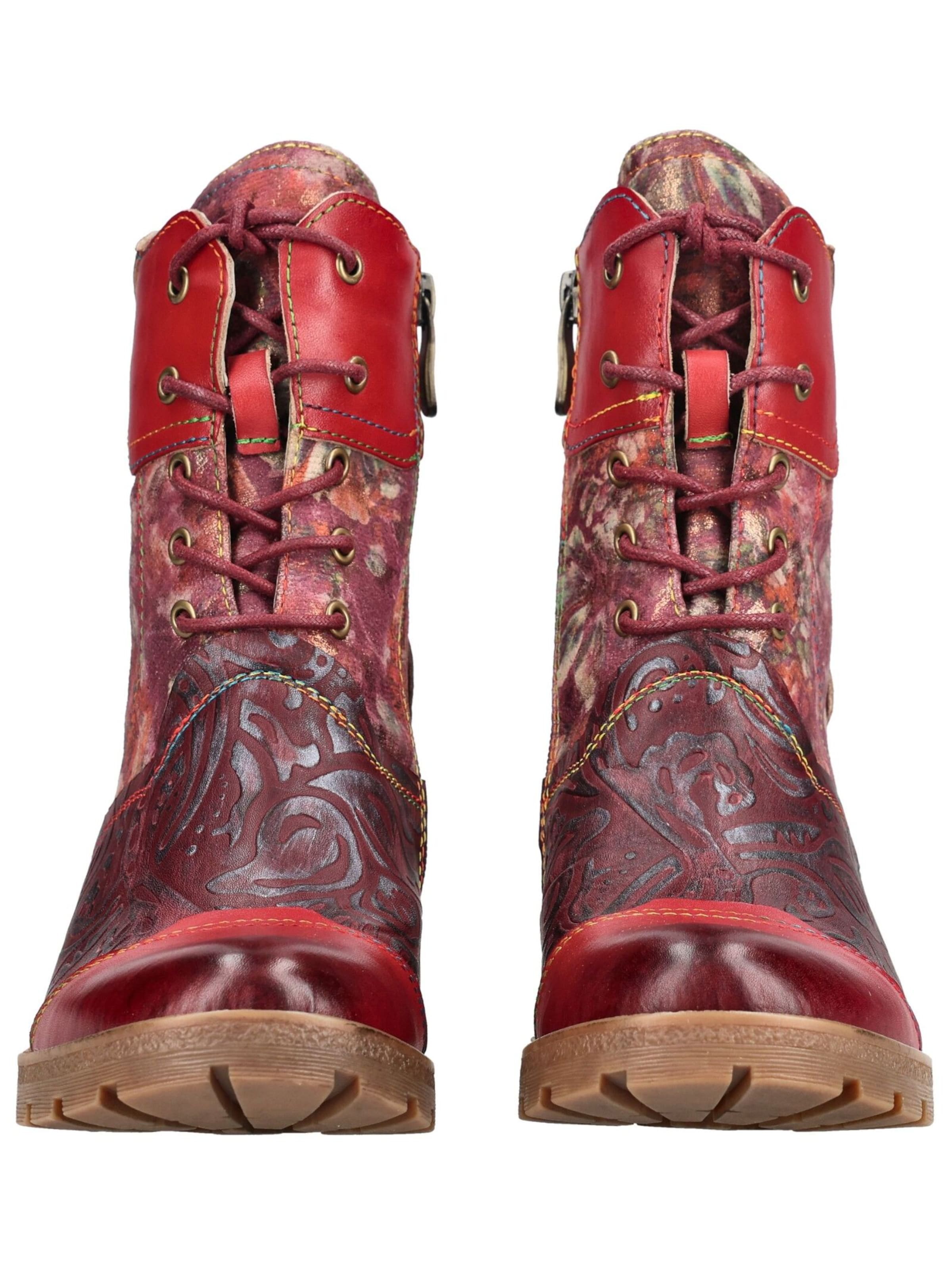 Bottines à lacets Laura Vita en rouge
