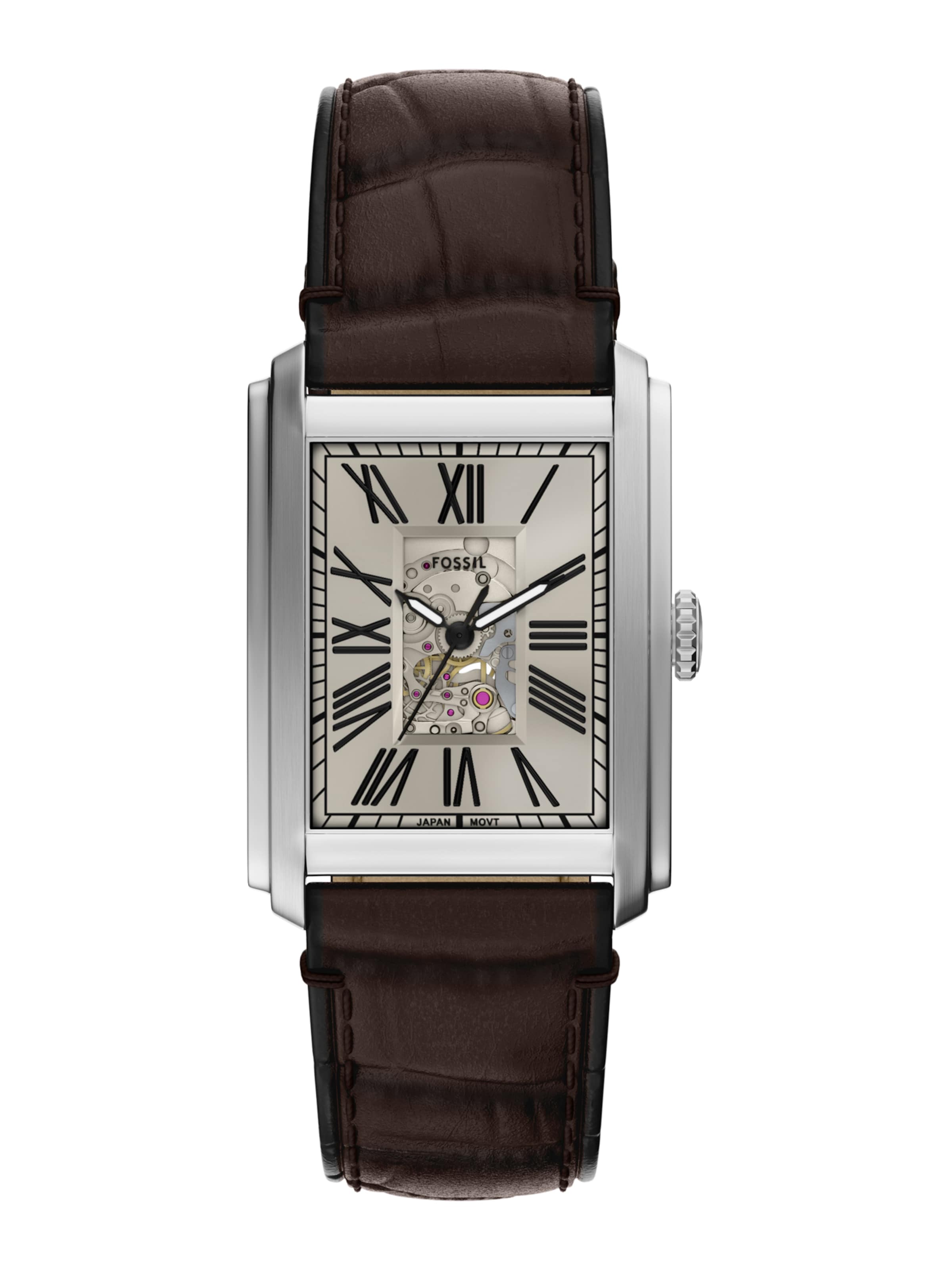 FOSSIL Montre à affichage analogique 'CARRAWAY' en mastic / brun foncé / noir / argent, Vue avec produit