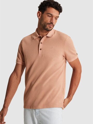 CAST IRON Paita 'Polo shirt with two-tone waffle texture' värissä oranssi: etupuoli