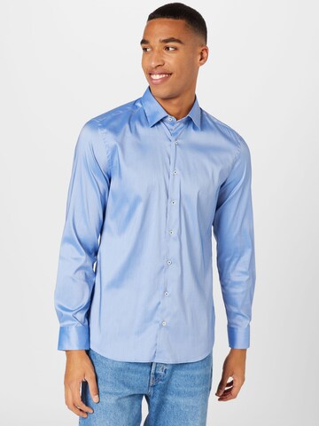 ETERNA Slim fit Button Up Shirt in Blue: front