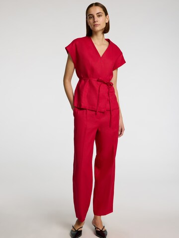 SELECTED FEMME Loose fit Pleat-front trousers 'SLFBARREL LIA' in Red