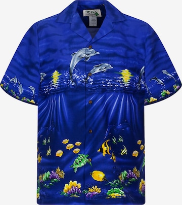 KY's Regular Fit Hemd 'Delfine' in Blau: Vorderseite