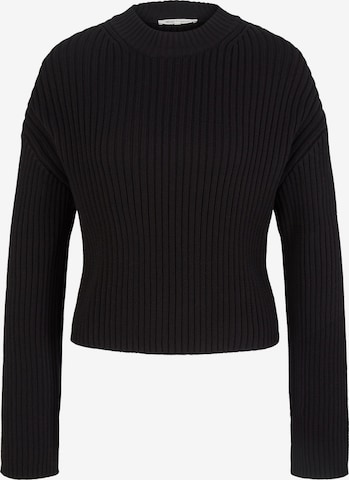 TOM TAILOR DENIM Sweater in Black: front