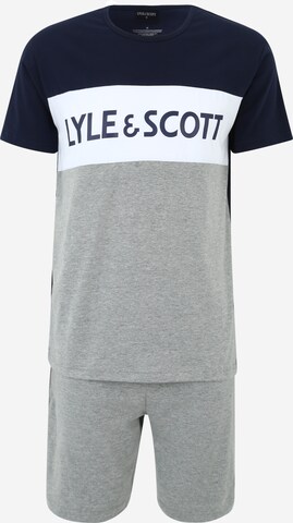 Lyle & Scott - Pijama corto 'STEVEN' en azul: frente