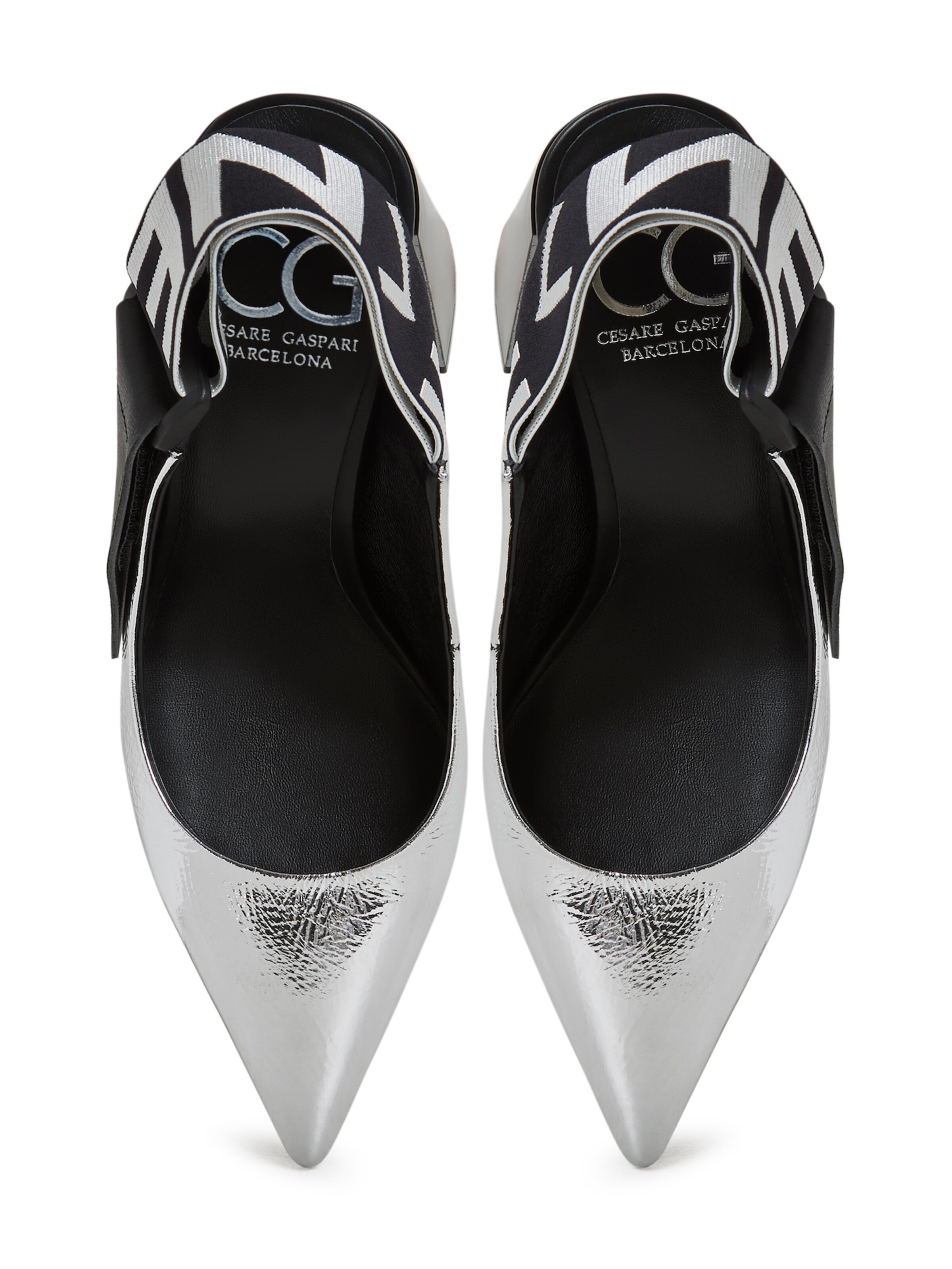 CESARE GASPARI Slingback pumps in Silver