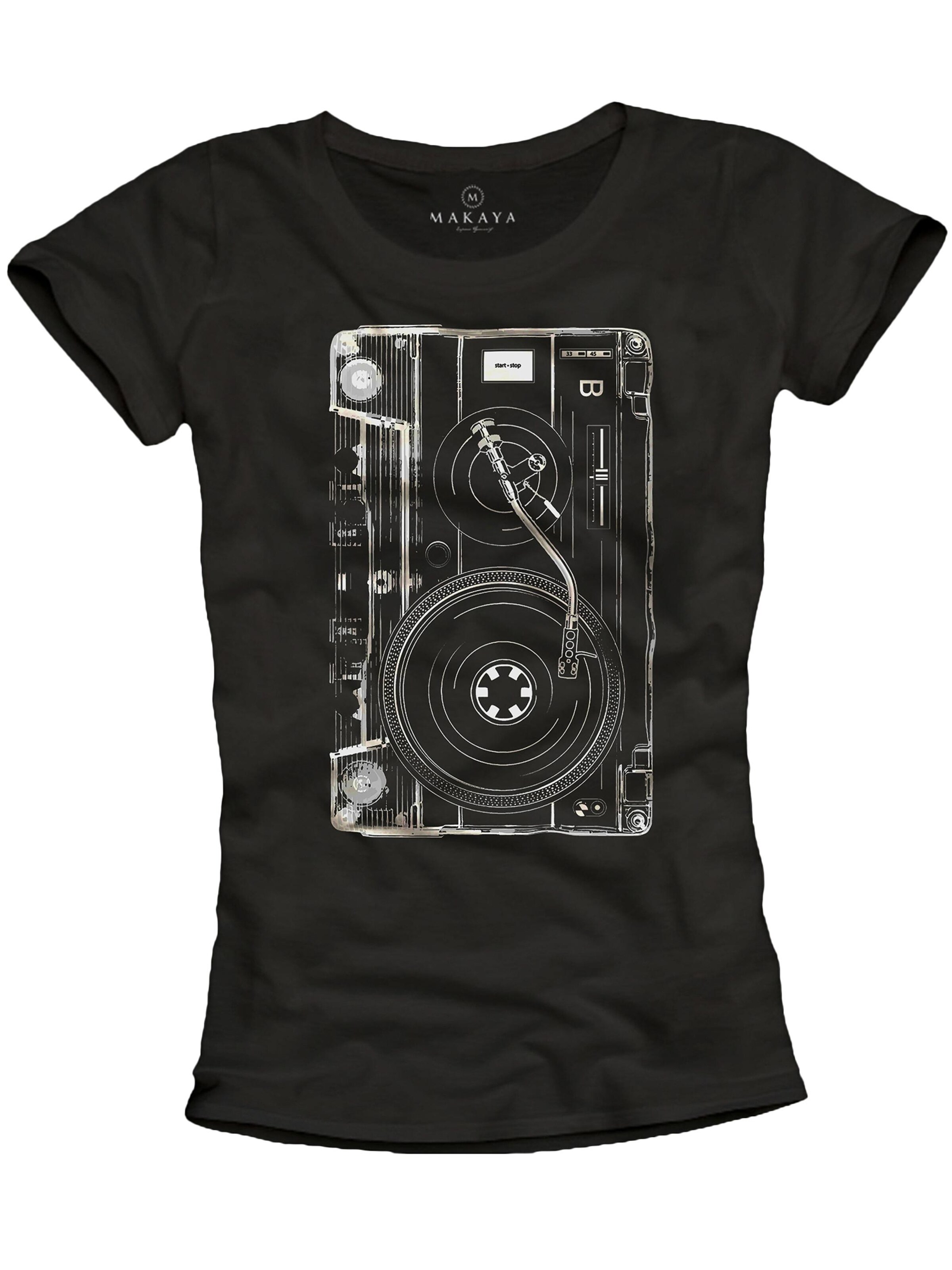 MAKAYA Shirt 'Tape B Side' in S in Black, Item view