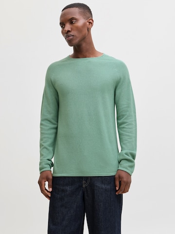 JACK & JONES Regular fit Sweater 'JJEHILL' in Green: front
