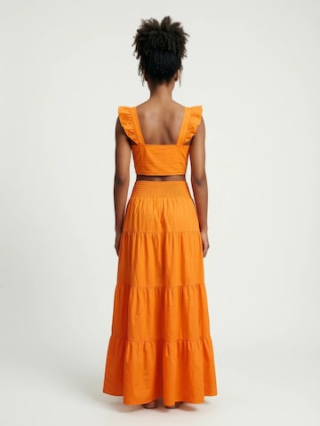 Pantalons de tailleur 'Conjunto Summer com Babados – Laranja Intenso' Fulgor en orange